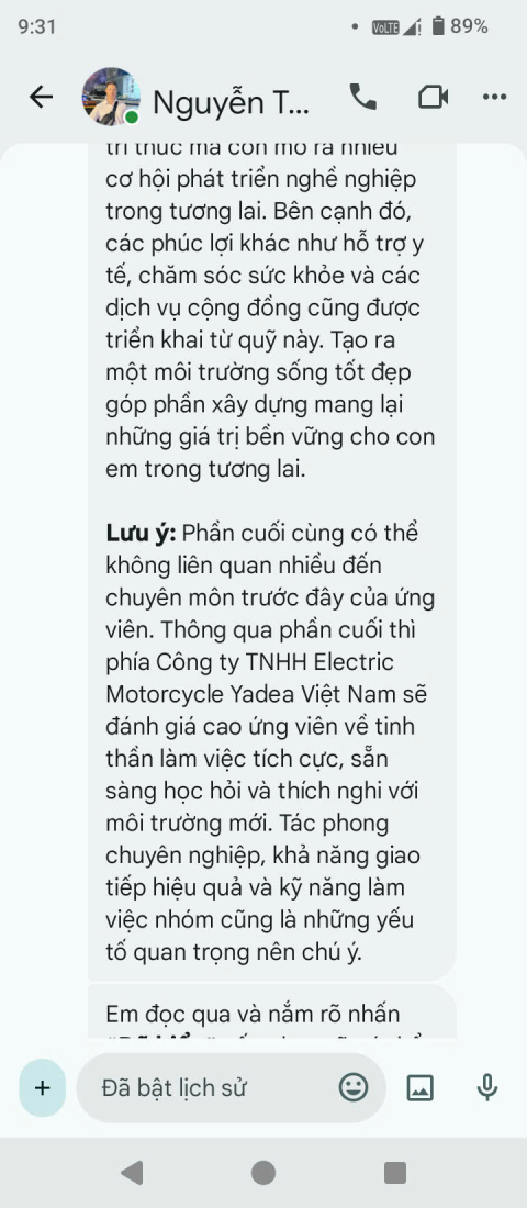 Cảnh báo giả mạo Yadea Việt Nam tuyển dụng