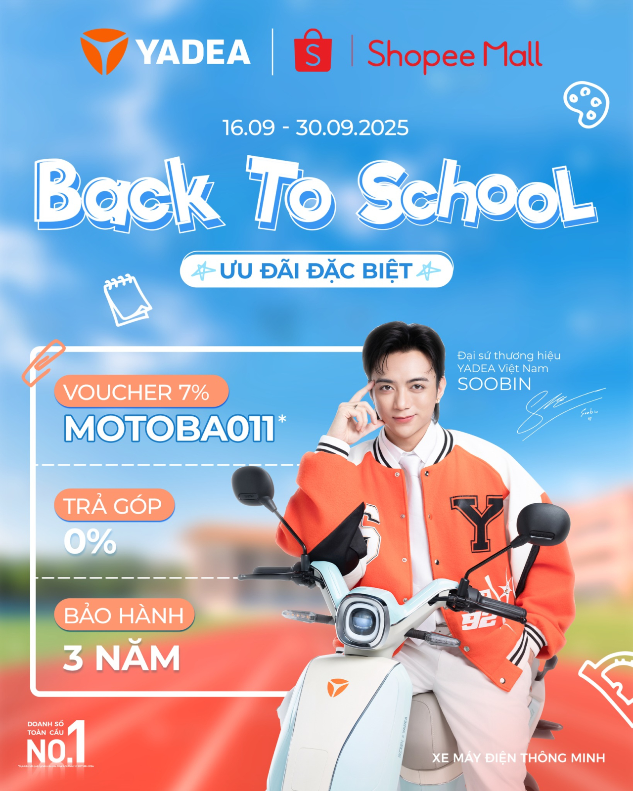 Deal sập sàn – Mua xe điện Yadea chính hãng trên Shopee với ưu đãi cực khủng