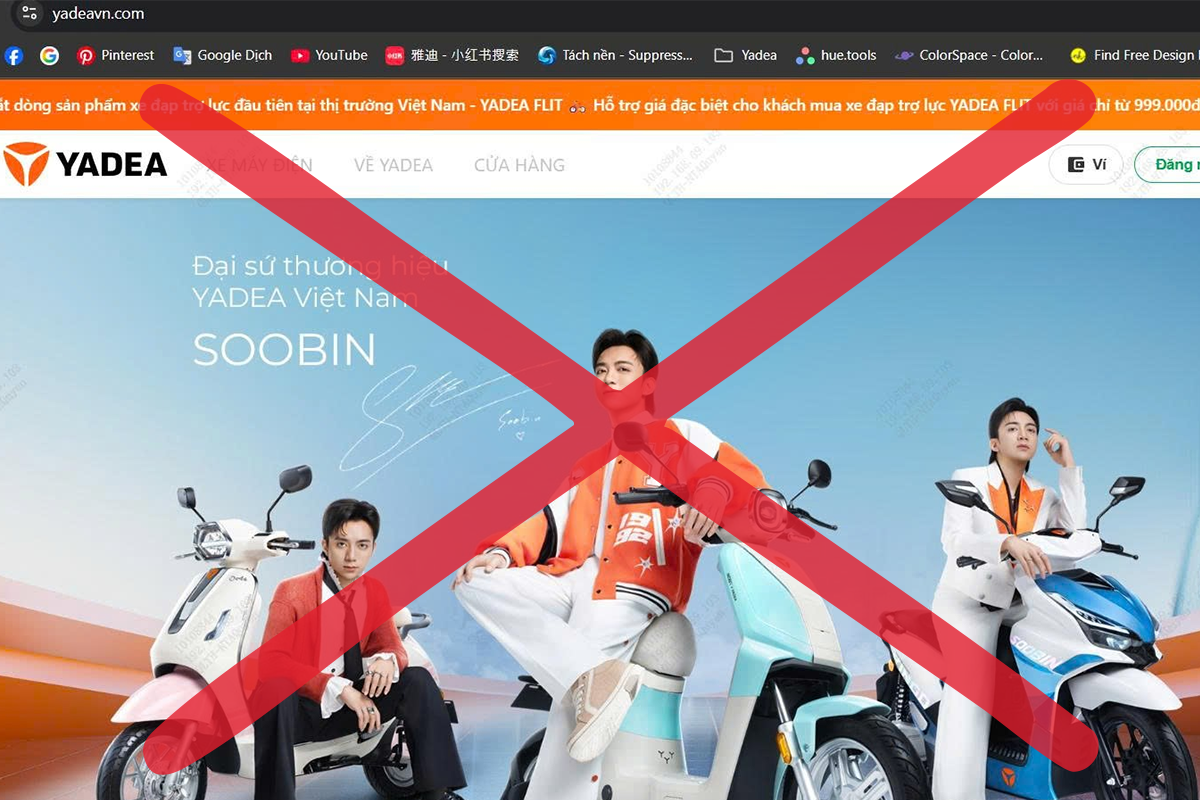 Cảnh báo website và fanpage giả mạo Yadea Việt Nam Cảnh báo website và fanpage giả mạo Yadea Việt Nam
