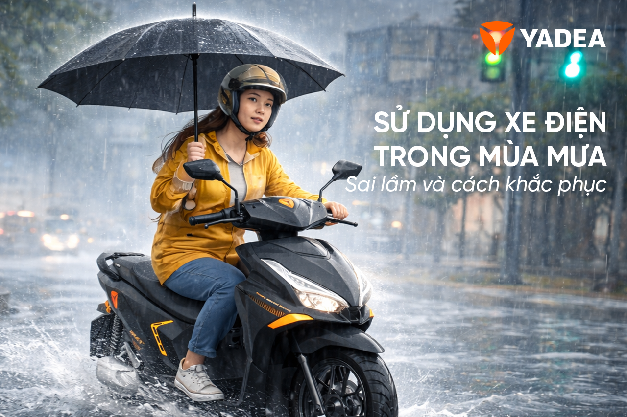 Những sai lầm phổ biến khi sử dụng xe máy điện vào mùa mưa và cách khắc phục