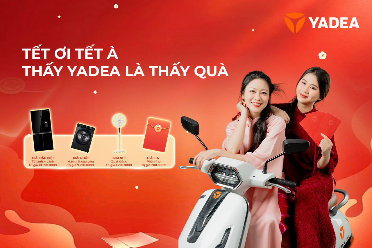 Rộn ràng đón xuân mới – Vi vu YADEA, cơ hội nhận tủ lạnh AQUA 4 cánh trị giá 18 triệu đồng