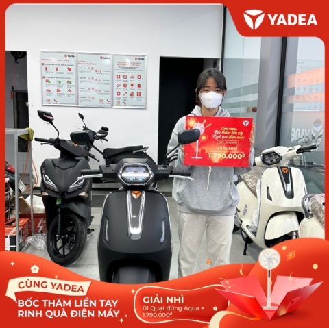 Lộc xuân gõ cửa – Nhiều khách hàng YADEA may mắn nhận quà điện máy AQUA giá trị