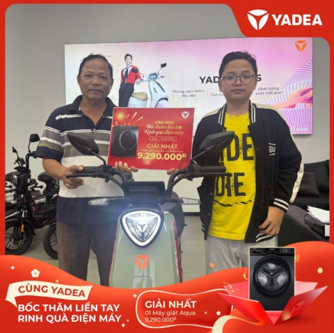 Lộc xuân gõ cửa – Nhiều khách hàng YADEA may mắn nhận quà điện máy AQUA giá trị