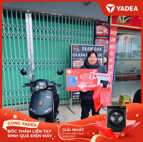 Lộc xuân gõ cửa – Nhiều khách hàng YADEA may mắn nhận quà điện máy AQUA giá trị