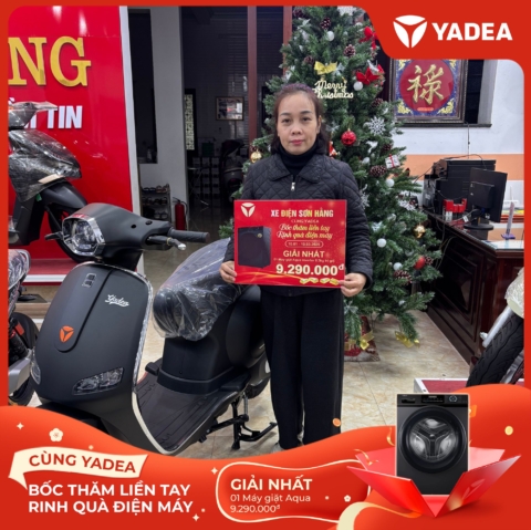 Lộc xuân gõ cửa – Nhiều khách hàng YADEA may mắn nhận quà điện máy AQUA giá trị
