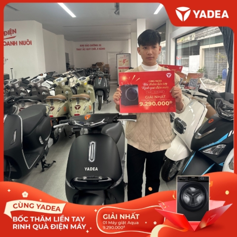 Lộc xuân gõ cửa – Nhiều khách hàng YADEA may mắn nhận quà điện máy AQUA giá trị