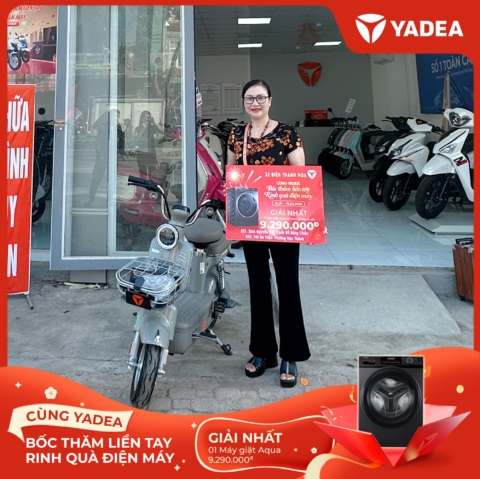 Lộc xuân gõ cửa – Nhiều khách hàng YADEA may mắn nhận quà điện máy AQUA giá trị
