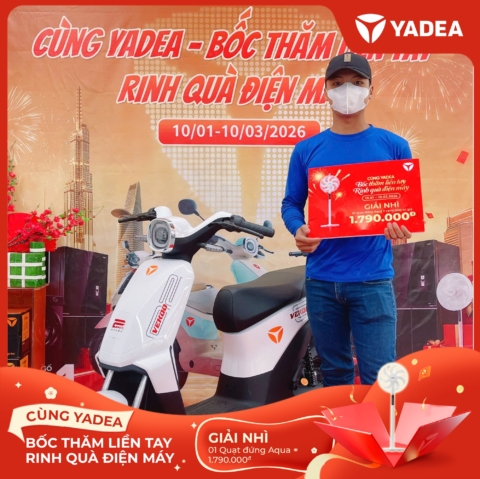 Lộc xuân gõ cửa – Nhiều khách hàng YADEA may mắn nhận quà điện máy AQUA giá trị