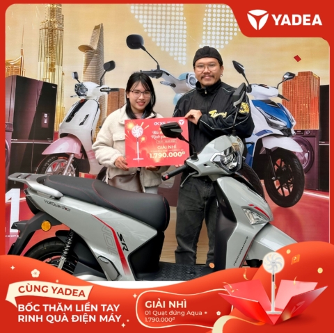 Lộc xuân gõ cửa – Nhiều khách hàng YADEA may mắn nhận quà điện máy AQUA giá trị