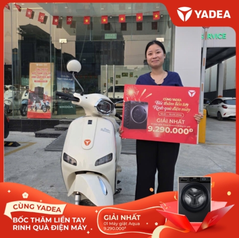 Lộc xuân gõ cửa – Nhiều khách hàng YADEA may mắn nhận quà điện máy AQUA giá trị