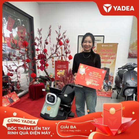 Lộc xuân gõ cửa – Nhiều khách hàng YADEA may mắn nhận quà điện máy AQUA giá trị