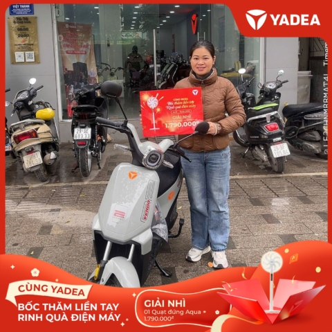 Lộc xuân gõ cửa – Nhiều khách hàng YADEA may mắn nhận quà điện máy AQUA giá trị