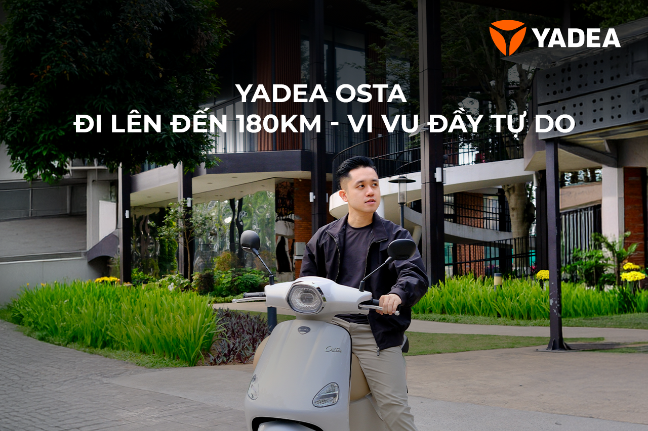 Ảnh tin bài Chi tiết YADEA Osta chạy 180km/lần sạc: Đi xuống dốc có chế độ phanh tự động, chạy đường dài là giữ ga, có cả số dắt nếu ai lười đẩy xe