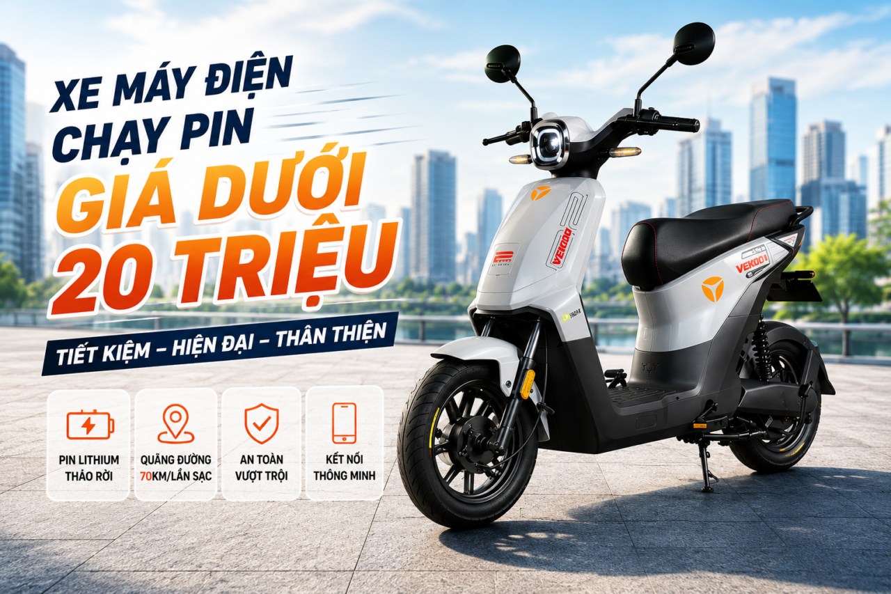 Xe máy điện chạy pin giá dưới 20 triệu đáng mua trong năm 2026 Xe máy điện chạy pin giá dưới 20 triệu đáng mua trong năm 2026