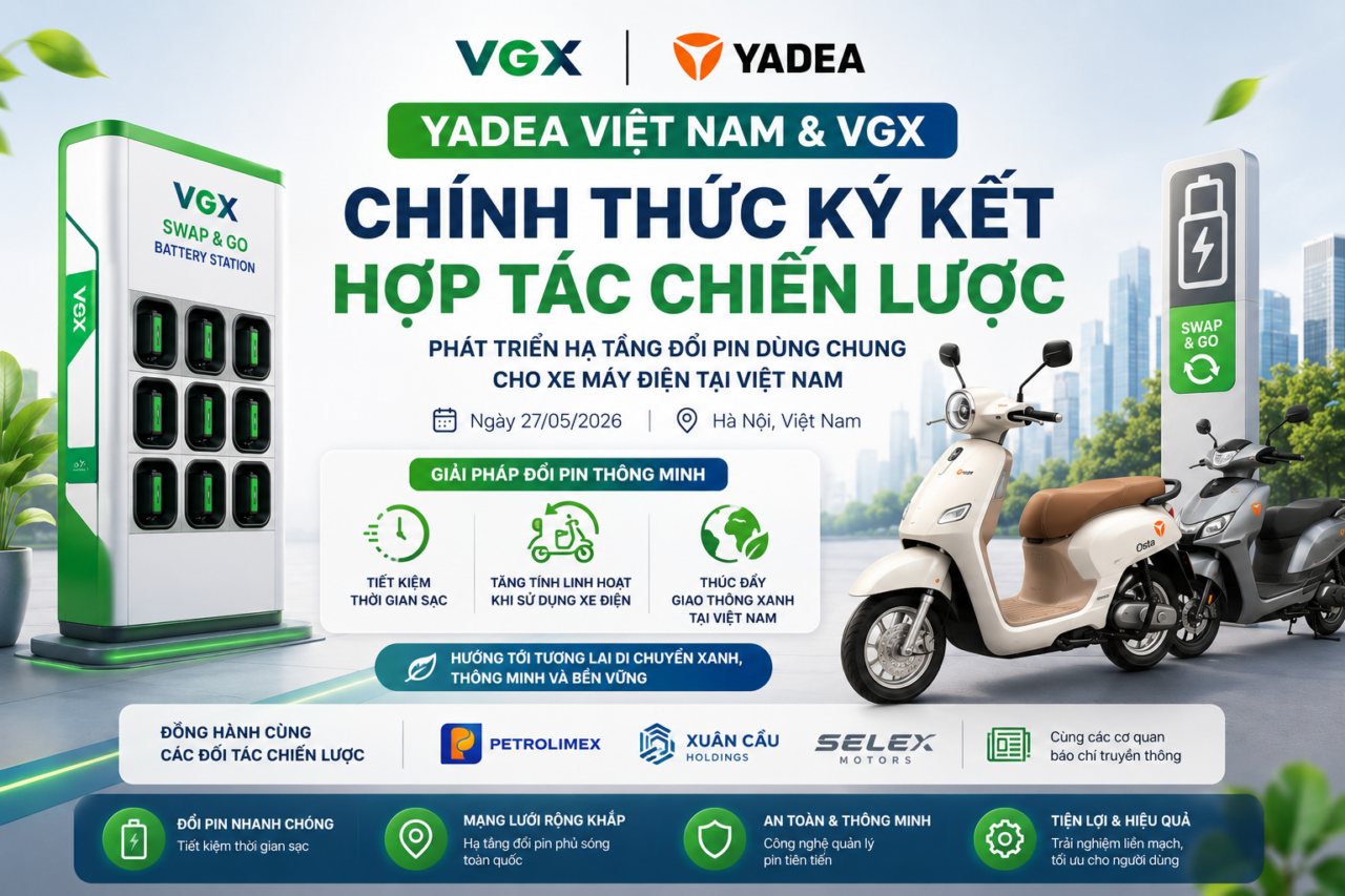 Yadea Việt Nam & VGX chính thức ký kết hợp tác chiến lược Yadea Việt Nam & VGX chính thức ký kết hợp tác chiến lược